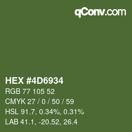 Código de color: HEX #4D6934 | qconv.com