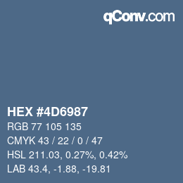 Color code: HEX #4D6987 | qconv.com