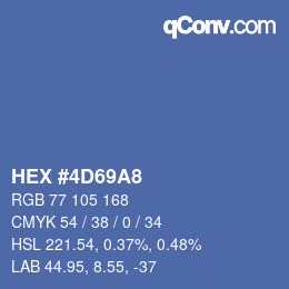 颜色代码: HEX #4D69A8 | qconv.com