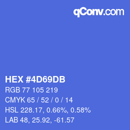 颜色代码: HEX #4D69DB | qconv.com