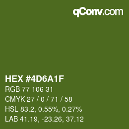 カラーコード: HEX #4D6A1F | qconv.com