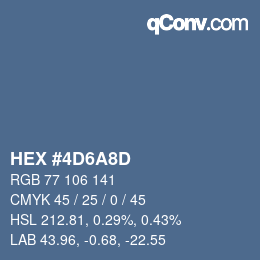 Color code: HEX #4D6A8D | qconv.com
