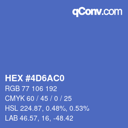 カラーコード: HEX #4D6AC0 | qconv.com