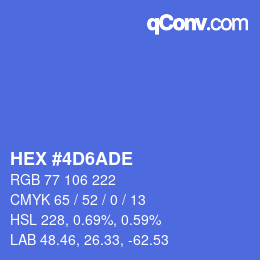 カラーコード: HEX #4D6ADE | qconv.com