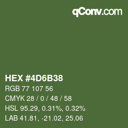 Color code: HEX #4D6B38 | qconv.com