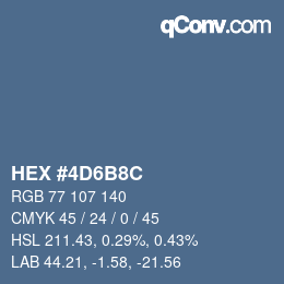 カラーコード: HEX #4D6B8C | qconv.com