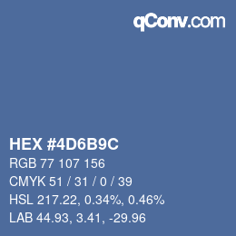 Color code: HEX #4D6B9C | qconv.com