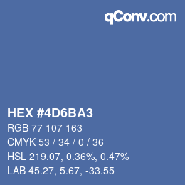 颜色代码: HEX #4D6BA3 | qconv.com