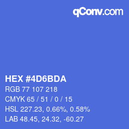 颜色代码: HEX #4D6BDA | qconv.com