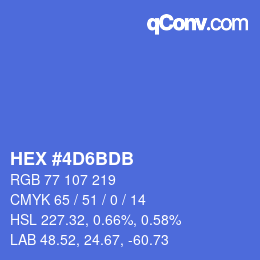 颜色代码: HEX #4D6BDB | qconv.com