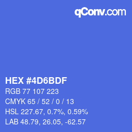 カラーコード: HEX #4D6BDF | qconv.com