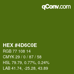 カラーコード: HEX #4D6C0E | qconv.com