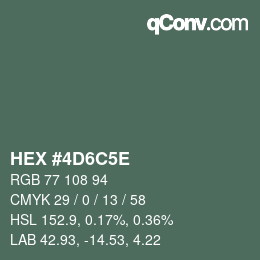 Código de color: HEX #4D6C5E | qconv.com