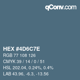 Color code: HEX #4D6C7E | qconv.com