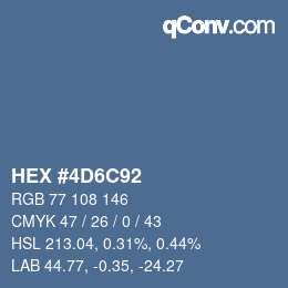 カラーコード: HEX #4D6C92 | qconv.com