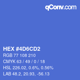 カラーコード: HEX #4D6CD2 | qconv.com