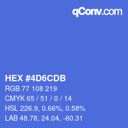 颜色代码: HEX #4D6CDB | qconv.com