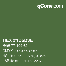 カラーコード: HEX #4D6D3E | qconv.com