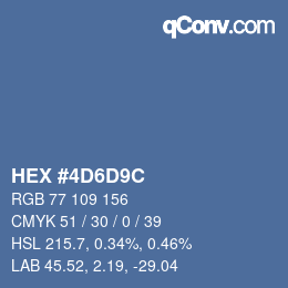 Color code: HEX #4D6D9C | qconv.com