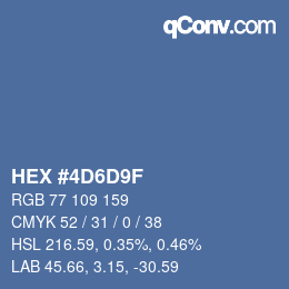 カラーコード: HEX #4D6D9F | qconv.com