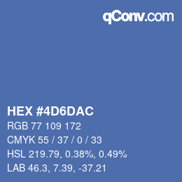 Color code: HEX #4D6DAC | qconv.com