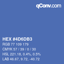 カラーコード: HEX #4D6DB3 | qconv.com
