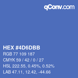カラーコード: HEX #4D6DBB | qconv.com