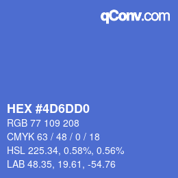颜色代码: HEX #4D6DD0 | qconv.com
