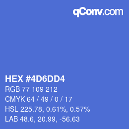 Color code: HEX #4D6DD4 | qconv.com