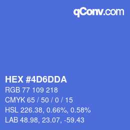 カラーコード: HEX #4D6DDA | qconv.com