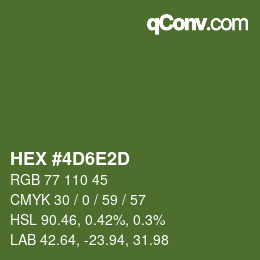 カラーコード: HEX #4D6E2D | qconv.com