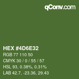 カラーコード: HEX #4D6E32 | qconv.com
