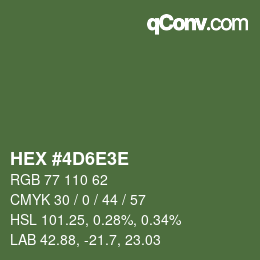 Farbcode: HEX #4D6E3E | qconv.com