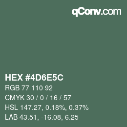 Color code: HEX #4D6E5C | qconv.com