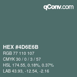 カラーコード: HEX #4D6E6B | qconv.com