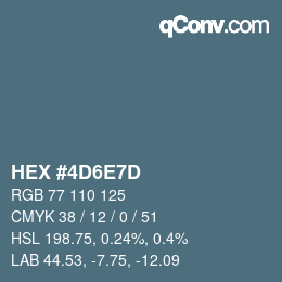 Color code: HEX #4D6E7D | qconv.com