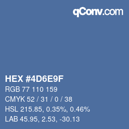 Color code: HEX #4D6E9F | qconv.com