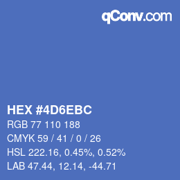 Farbcode: HEX #4D6EBC | qconv.com
