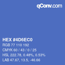 カラーコード: HEX #4D6EC0 | qconv.com
