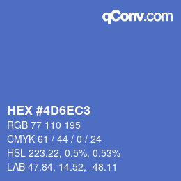 カラーコード: HEX #4D6EC3 | qconv.com