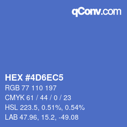 カラーコード: HEX #4D6EC5 | qconv.com