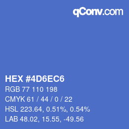 Color code: HEX #4D6EC6 | qconv.com