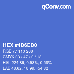 カラーコード: HEX #4D6ED0 | qconv.com