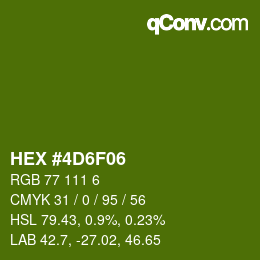 カラーコード: HEX #4D6F06 | qconv.com