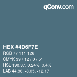 Color code: HEX #4D6F7E | qconv.com