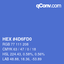 カラーコード: HEX #4D6FD0 | qconv.com
