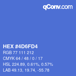 カラーコード: HEX #4D6FD4 | qconv.com