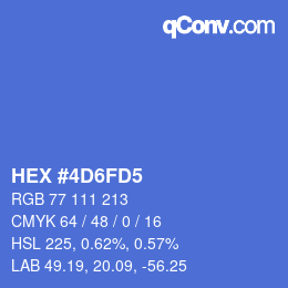 Farbcode: HEX #4D6FD5 | qconv.com