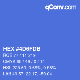 颜色代码: HEX #4D6FDB | qconv.com