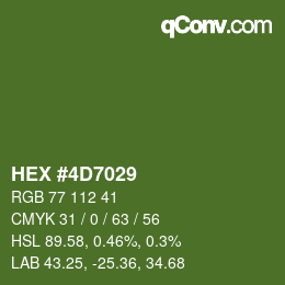 カラーコード: HEX #4D7029 | qconv.com